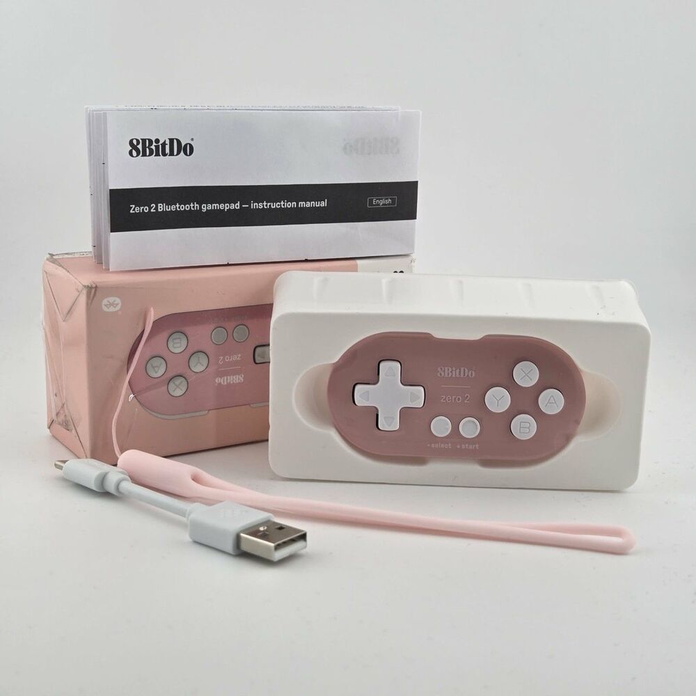 8BitDo Zero 2 Bluetooth Gamepad for Switch, PC, and Android (Pink)
